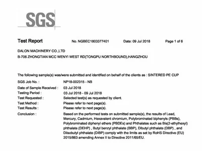 SGS PE Certificate
