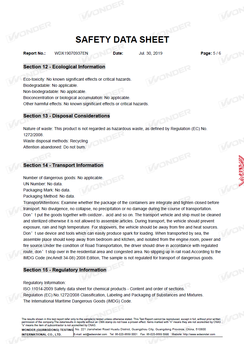 MSDS Page 6